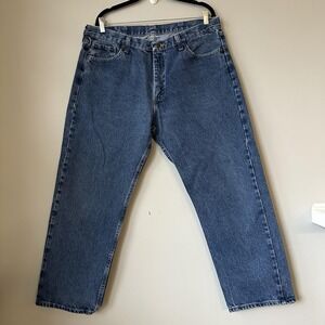 Wrangler Premium Quality Jeans Mens 38x29 Blue Straight Leg Denim 9760WDR